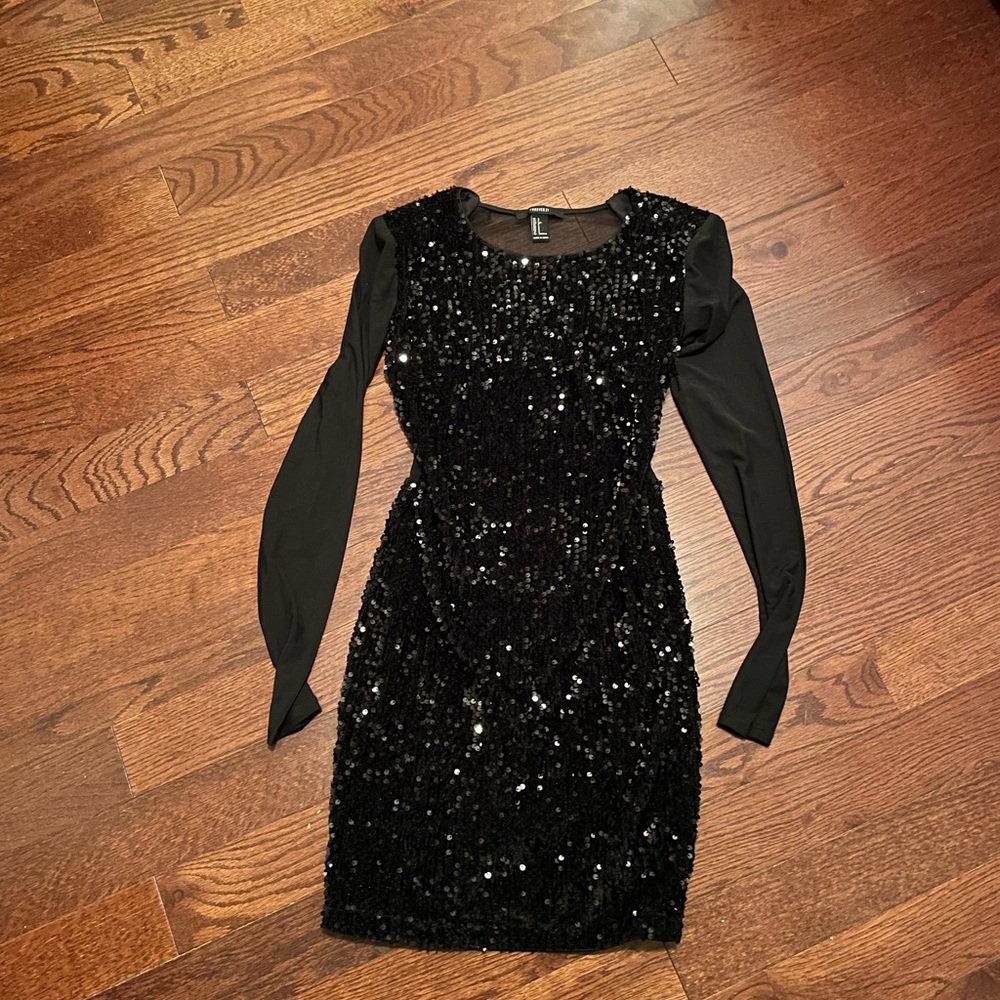 NWOT Forever 21 black sequin mini dress
